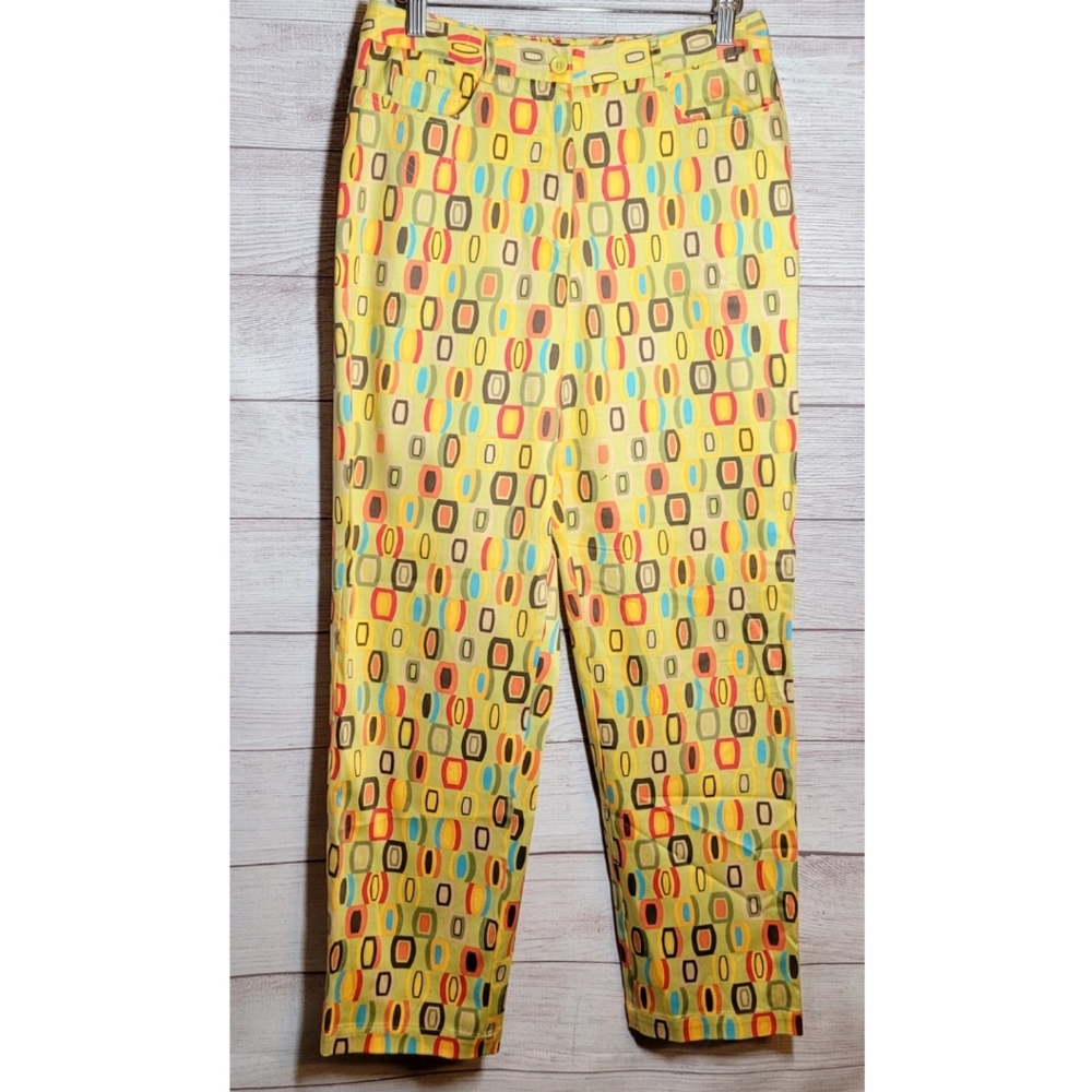Talbots Womens Ankle Pants Multicolor Size 6 Fun Festtival Y2K Hippie Rave